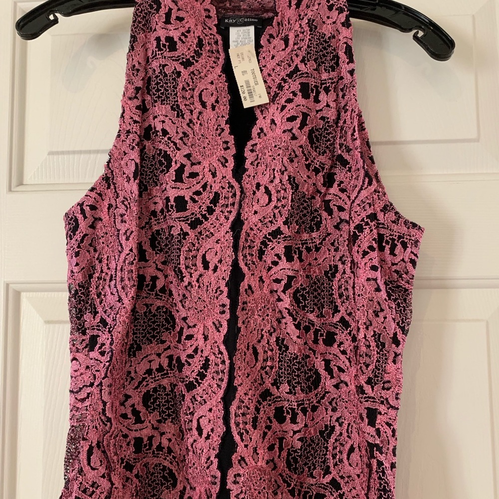 Kay Celine Lace Lined Vests Set of 2 Size L New